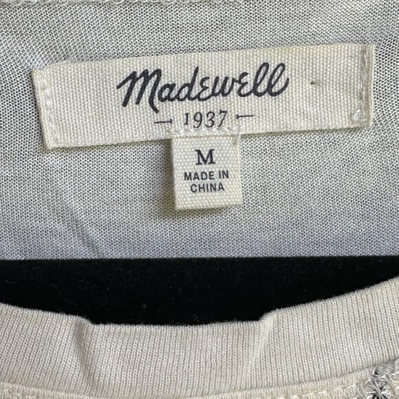 Madewell Womens Long Sleeve Silk Top Size M Semi Sheer Bows Preppy Girlcore - Picture 3 of 8